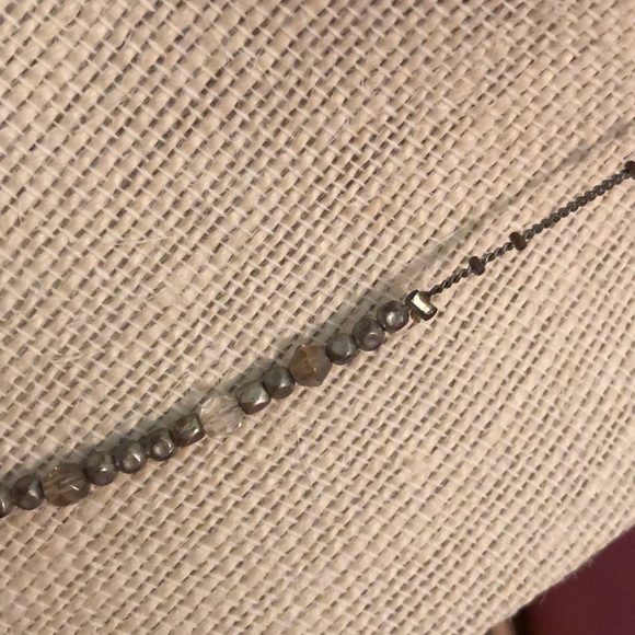 Delicate AE Silver Beaded Necklace - Picture 2 of 3